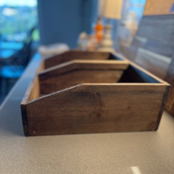 Rustic Wooden Caddy – Farmhouse Organization & Decorative Catch-All - Picture 5 of 15